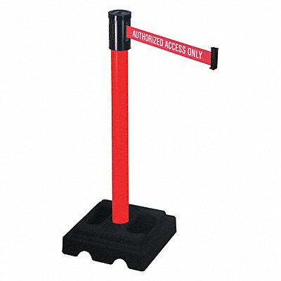 RETRACTA-BELT 322PRDAAO Belt Barrier PVC Red 40in. Black Rubber
