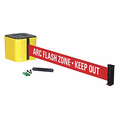 RETRACTA-BELT WM412YW30ARCRE Retractable Belt Barrier Black 29 ft.