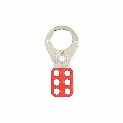 MASTER LOCK 421 Lockout Hasp Snap-On Red Steel 5in. L