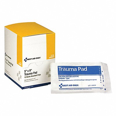 FIRST AID ONLY J236 Trauma Pad White 9 L 5 W PK10
