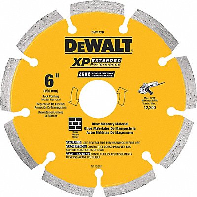 DEWALT DW4739 Diamond Saw Blade Blade Dia 6 in.