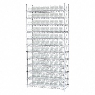 AKRO-MILS AWS143630120SC D5527 Bin Shelving 14inx74inx36in Clear