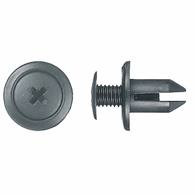 GRAINGER 2015PK Nylon Retainers Black Dome 11mm L PK25