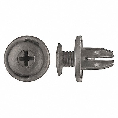 GRAINGER 9202PK Nylon Retainers Black Dome 15mm L PK15