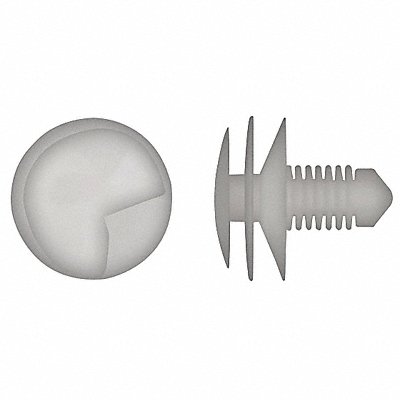 GRAINGER 592PK Nylon Retainers Natural Dome 15mm L PK50