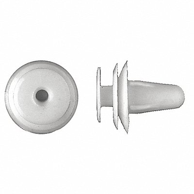 GRAINGER 9081PK Nylon Retainers Natural Dome 14mm L PK25