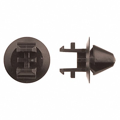 GRAINGER 10066PK Nylon Retainers Black Dome 12mm L PK50