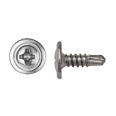 GRAINGER 6185PK Screw Size #8 Chrome 1/2 L PK50