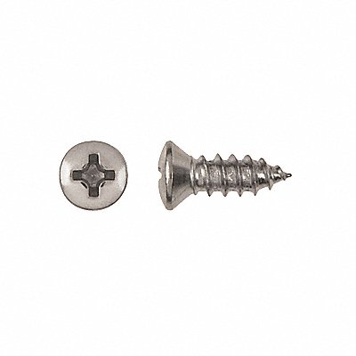 GRAINGER 6400PK Screw Size #8 Chrome 7/16 L PK100