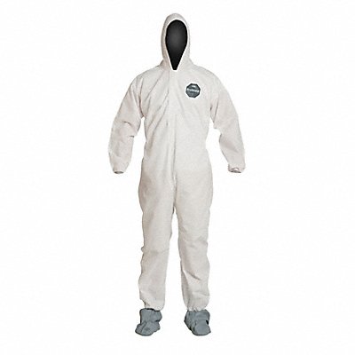 DUPONT PB122SWHMD002500 H3327 Hooded Coveralls M White SMS PK25