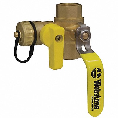 WEBSTONE 40614 LL Brass w/Drain 3-Way IPSxHose Cap 1 in