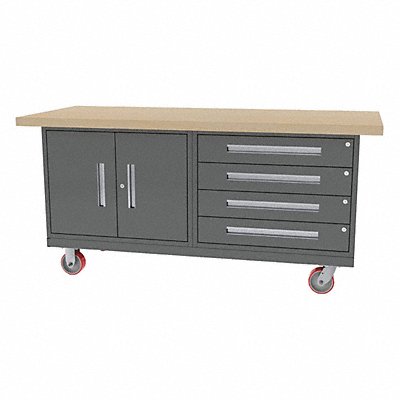 GREENE MANUFACTURING INC. MG400M Mobile Cab Bench Butcher Block 72 W 30 D