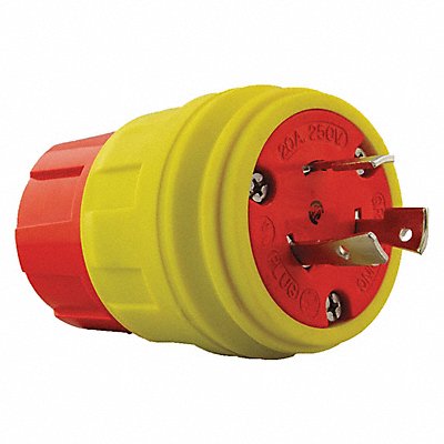 ERICSON 2312PW6PAM WT Locking Plug 20 A Yellow Elastomer 3Blds