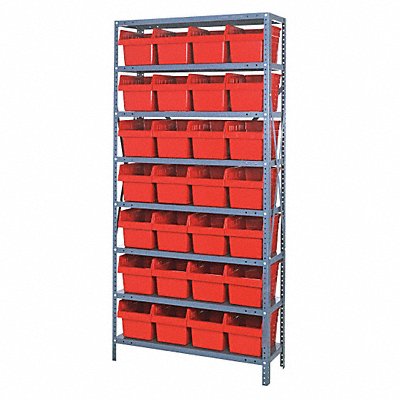 QUANTUM STORAGE SYSTEMS 1275SB807RD G7420 Bin Shelving 12inx75inx36in Red