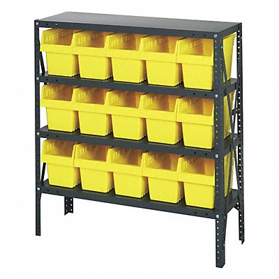 QUANTUM STORAGE SYSTEMS 1239SB802YL G7416 Bin Shelving 12inx39inx36in Yellow