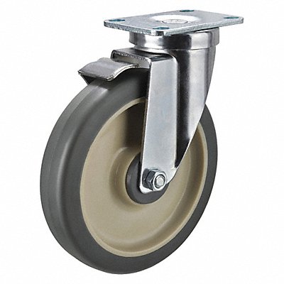 GRAINGER P12SXRP040B12WB001 Standard Plate Castor Swivel 300 lb.