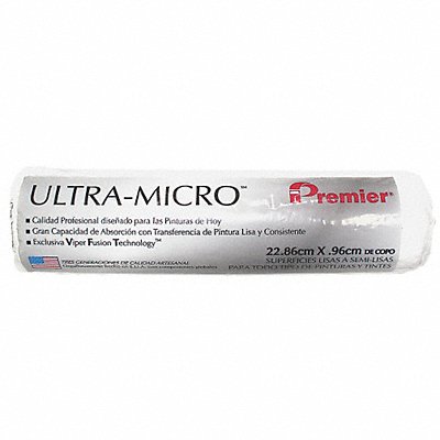 PREMIER 9UM38 Roller Cover 9 L 3/8 Nap Microfiber