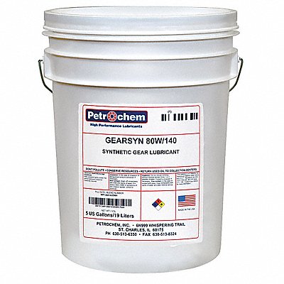 PETROCHEM GEARSYN80W140005 Heavy Duty Gear Lubricant 5 gal
