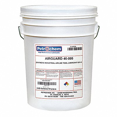 PETROCHEM AIRGUARD46005 Air Tool Lubricant Synthetic Base 5 gal.