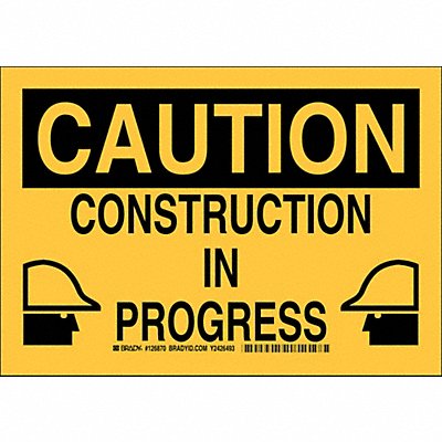 BRADY 126870 Caution Sign 7X10 Black/Yellow