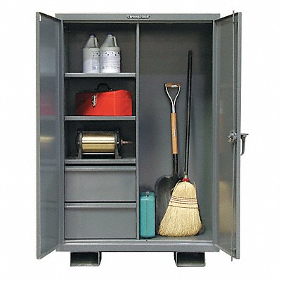 STRONG HOLD 45BC2432DBFLP Storage Cabinet Fork Truck Drk Gry 64 x48 x24