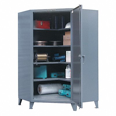 STRONG HOLD 446COC244 Crner Storage Cabinet 78 x48 x24 DrkGry 4Shlv
