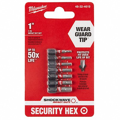 MILWAUKEE 48324619 Insert Bit Hex Bit Style Alloy Steel