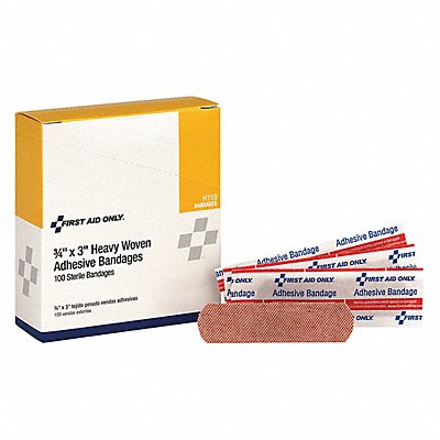 FIRST AID ONLY H119 Strip Bandages 3 x3/4 Fabric PK100