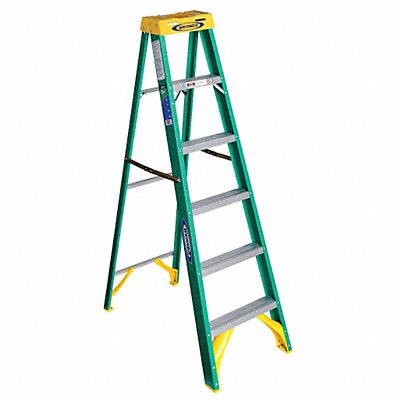 WERNER 5906 Stepladder 5900 H 6 ft Spread 41-1/8 In