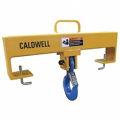 CALDWELL 10F524 Forklift Lifting Beam 10 000 lb Yellow