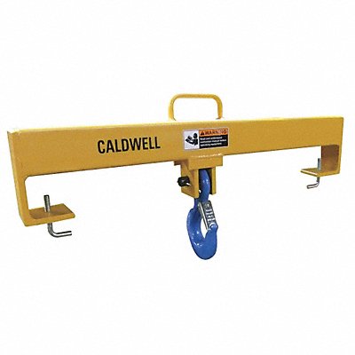 CALDWELL 10F536 Forklift Lifting Beam 10 000 lb Yellow