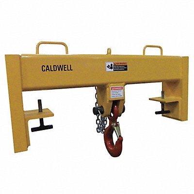 CALDWELL 10F1036 Forklift Lifting Beam 20 000 lb Yellow