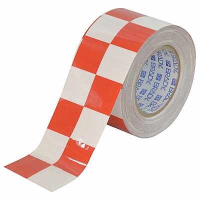 BRADY 121917 Floor Tape Red/White 3 inx100 ft Roll