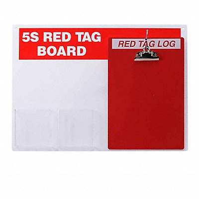 BRADY 122049 Red Tag Station With Clipboard Unfilled