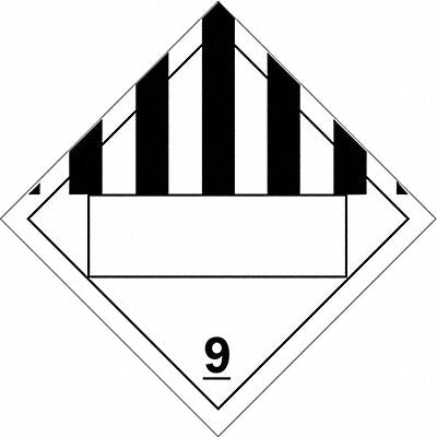 BRADY 60388 DOT Container Placard 10-3/4 Label W