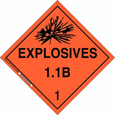 BRADY 63301 DOT Container Placard 10-3/4 Label W