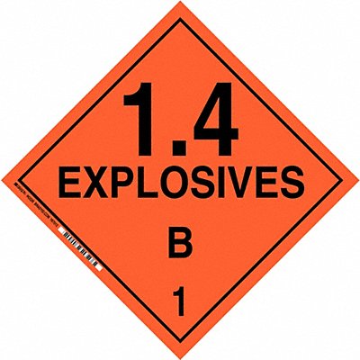 BRADY 63361 DOT Container Placard 10-3/4 Label W