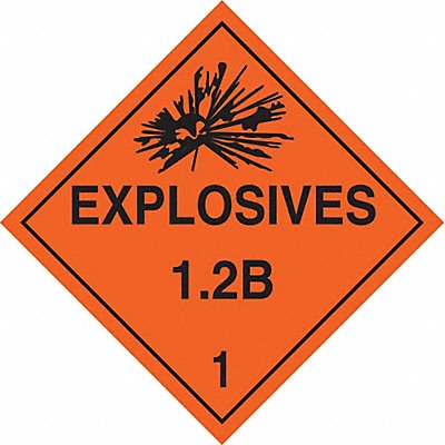BRADY 63344 DOT Container Placard 10-3/4 Label W