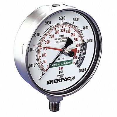 ENERPAC T6007L Pressure Test Gauge 0 to 10000 psi 162mm