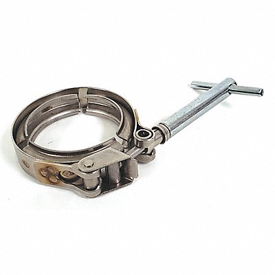 DETROIT FLEX DEFENSE 4560200ST V-Band Clamp with T-Handle 2 in Dia SS