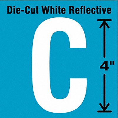 STRANCO INC DWR4C5 K8345 Die-Cut Reflective Letter Label C 4In H PK5