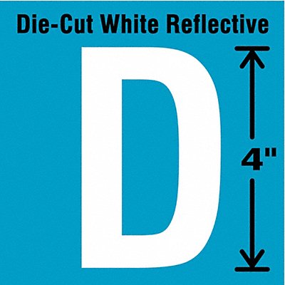 STRANCO INC DWR4D5 K8345 Die-Cut Reflective Letter Label D 4In H PK5