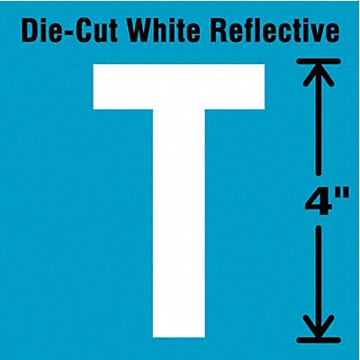 STRANCO INC DWR4T5 K8345 Die-Cut Reflective Letter Label T 4In H PK5