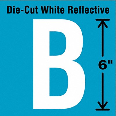 STRANCO INC DWR6BEA Die-Cut Reflective Letter Label B 6In H