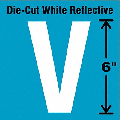 STRANCO INC DWR6VEA Die-Cut Reflective Letter Label V 6In H