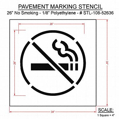RAE STL10852636 Pavement Stencil 34 H 34 W 0.125 Thick