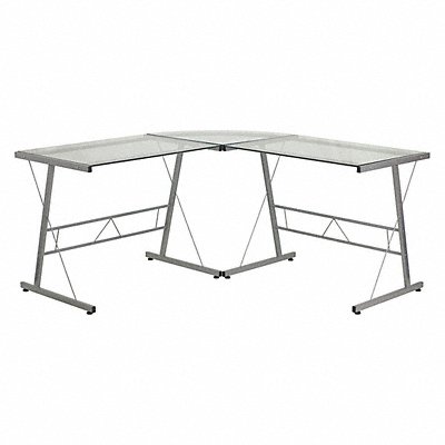 FLASH FURNITURE NANCD22181GG Office Desk Overall 83-1/2 W Silver Top
