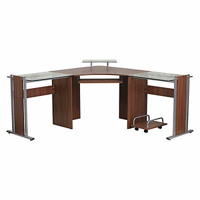FLASH FURNITURE NANWK105GG Office Desk Overall 95 W Silver Top