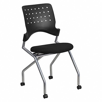 FLASH FURNITURE WLA224VGG Nesting Chair Black Seat Fabric Seat