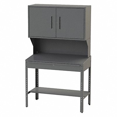 GREENE MANUFACTURING INC. ECB13UH Open Hutch 72 x32 x24 Chrcl Gry NonMbl